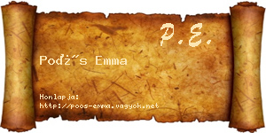 Poós Emma névjegykártya