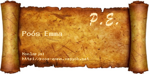 Poós Emma névjegykártya